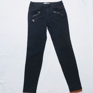 Zara z1975 Black Moto Skinny Jeans with Zippers